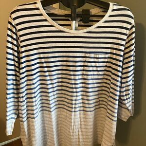 CJ Banks Women’s 2X Striped Tops Bundle (2) Pocket Tee Plus Size